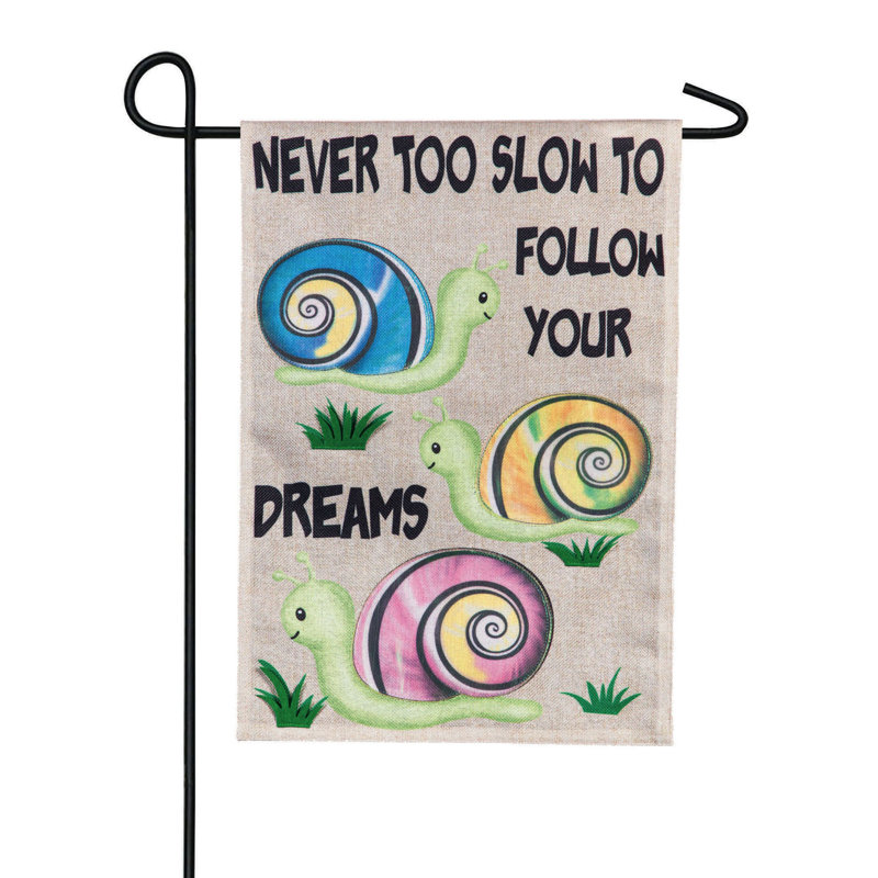 Suivez vos escargots de lin à 2 côtés 18 x 13 po. drapeau de jardin
