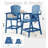 HDPE Tall Adirondack Chair Set with Removable Double Trays (Set of 2)-565456612
