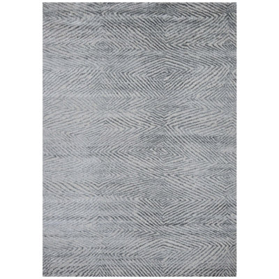 Geometric Area Rug in Grey And Dark Grey