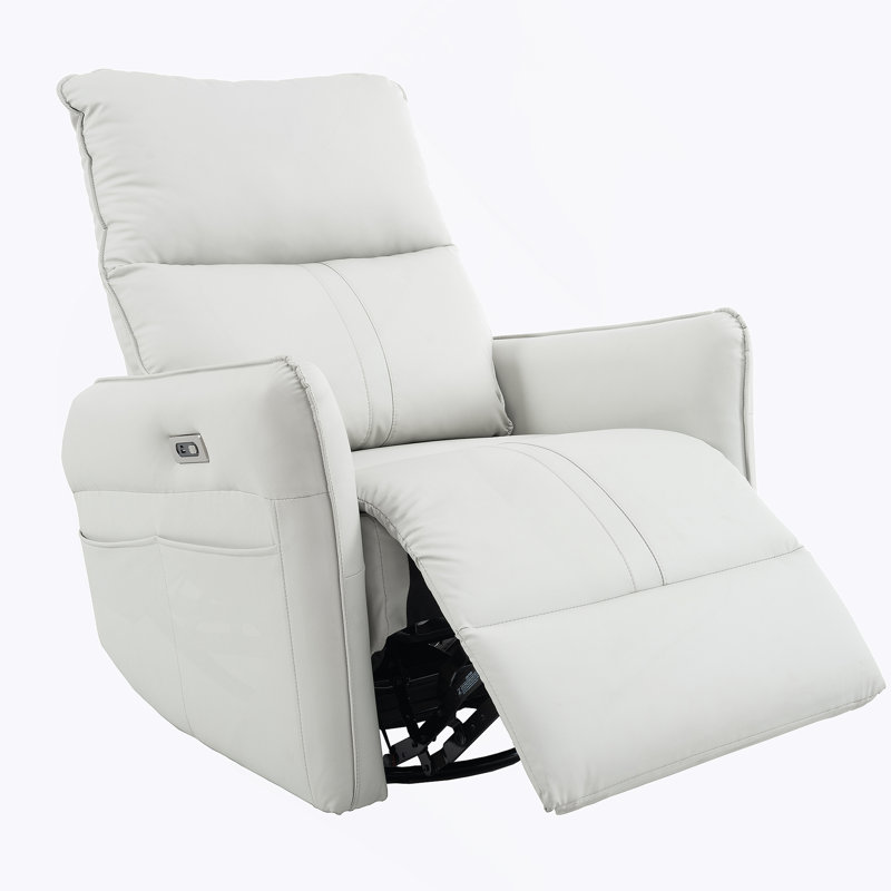 Fauteuil inclinable berçant électrique pivotant à 270 °, fauteuil inclinable électrique avec ports USB, Gris clair