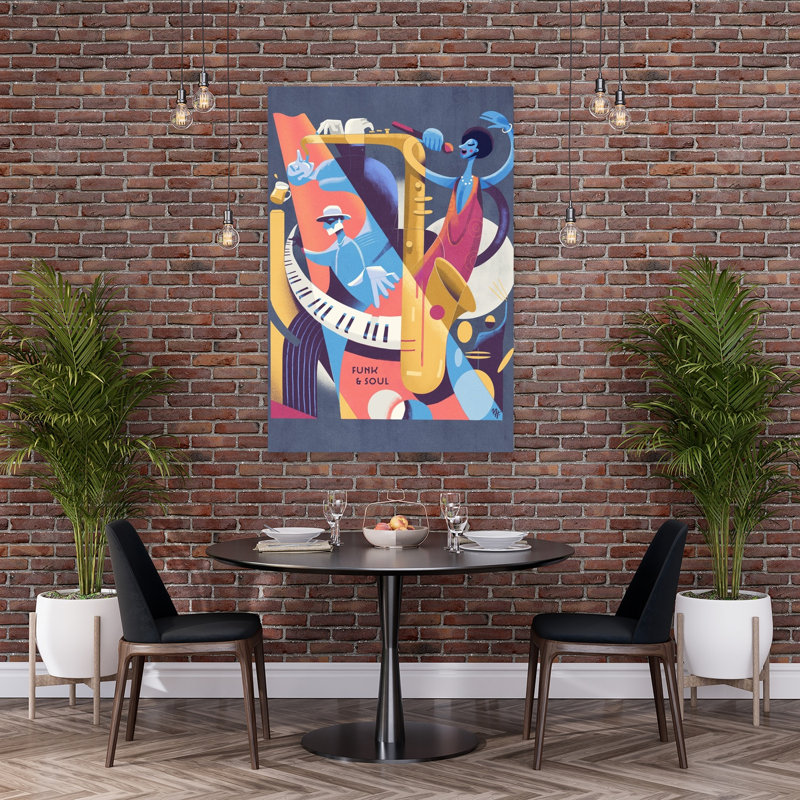Vibrant Funk Soul Abstract Modern Architecture Wall Art Print, 152.4cm H x 101.6cm W