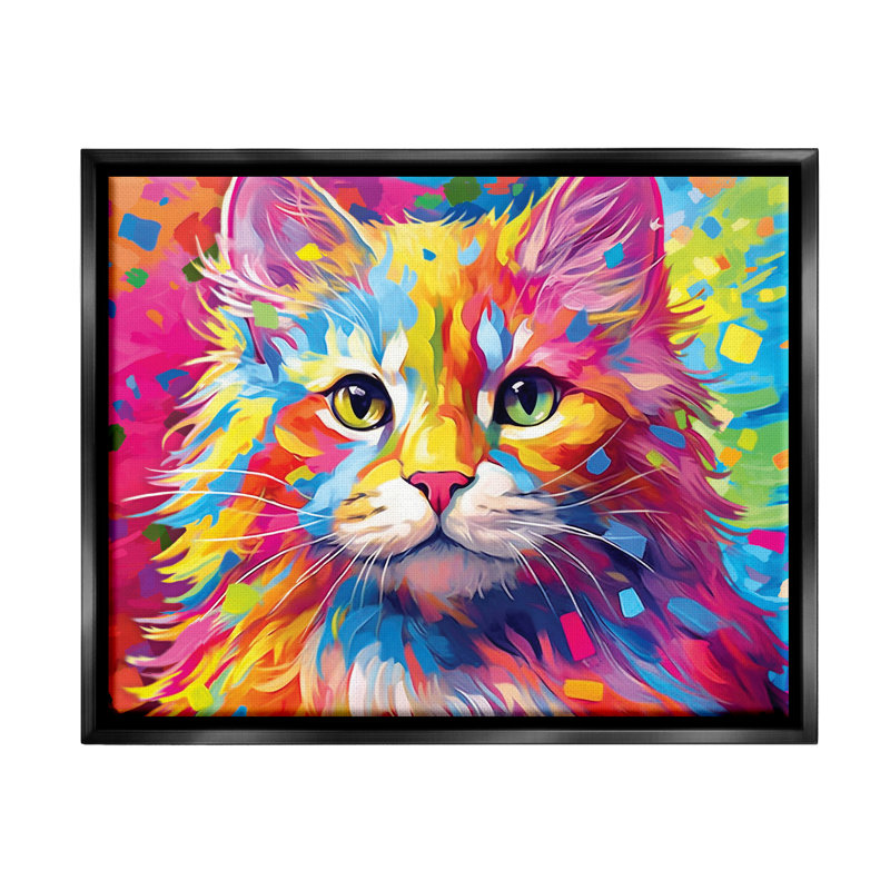 «Ba-449-Floater Vivid Cat», peinture encadrée sur toile par Image World, H 17 po x l 21 po x P 1,7 po