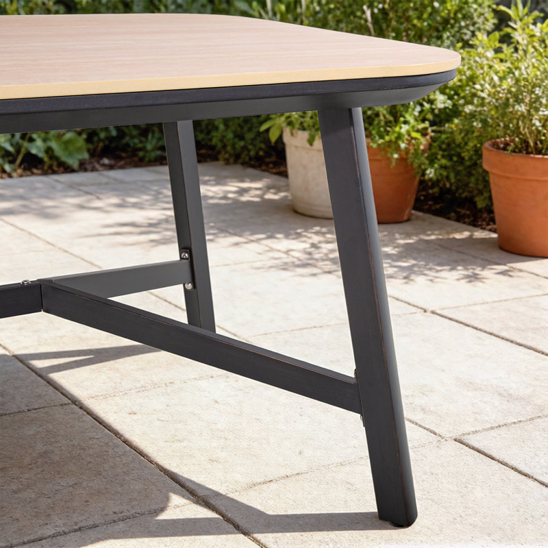 Barnesville Patio 6 Person Rectangular Dining Set With Aluminum Honeycomb Composite Ceramic Tabletop And Aluminum Dining Chairs