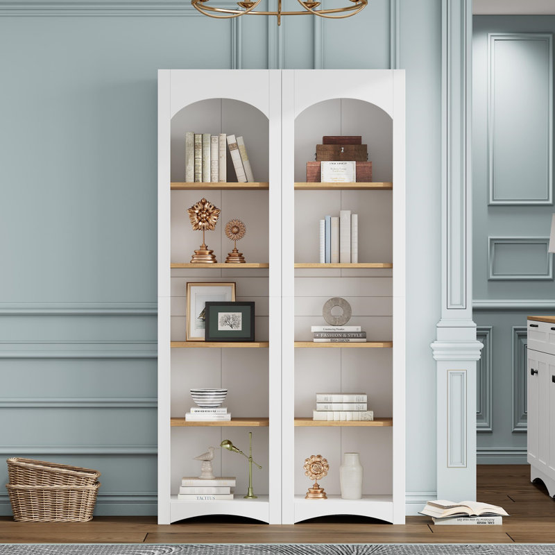 Free Standing 5 Tier Bookcase, White