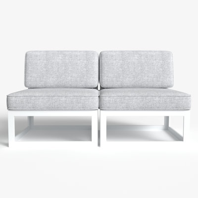 Layinsun Modern Aluminum Outdoor Modular Sectional Single Chairs (set Of 2)