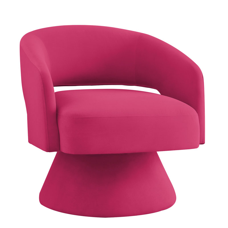 Rose Pink Swivel Chair With Velvet Upholstery, 360 Degree Mobility, Modern Look For Living Room, Bedroom, Office Armchair Rotation, Pink, Home Decoration