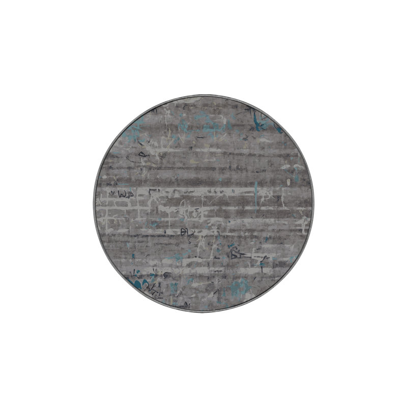 Silky Soft Plush Gray Area Rug, Round 7'
