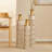Decorative Metal Vases Set Of 3, 24/28/32.3 Inch Gold Leaf Pattern Floor Vases, White & Gold Tall Vases For Home Decor, Living Room Entryway Decor (5.31In Base Width)