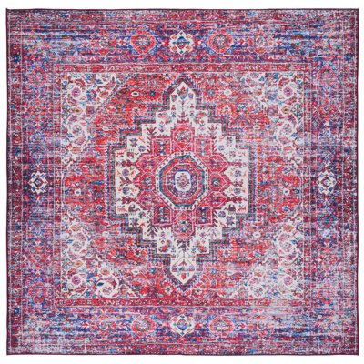 Tapis oriental rouge et bleu