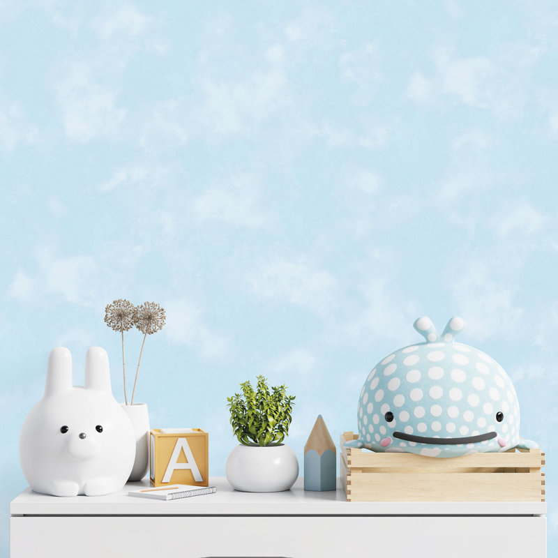 Edgware 10m x 53cm Matte Wallpaper Roll, Blue Glitter