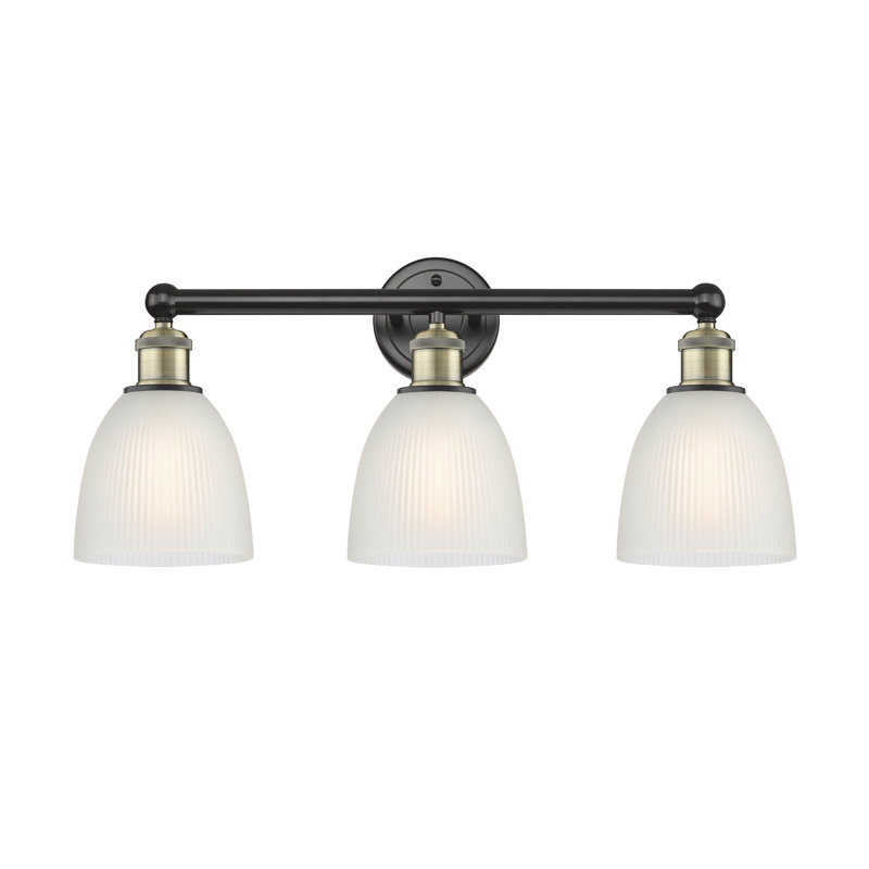 Éclairage pour meuble-lavabo 3 lumières 24 pouces Philomene, Blanc, Laiton antique noir