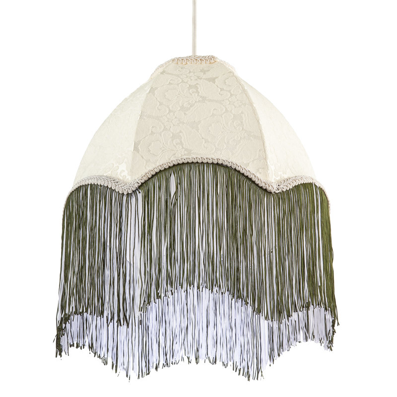 20cm H Cotton Empire Lamp Shade ( Screw On ), Green