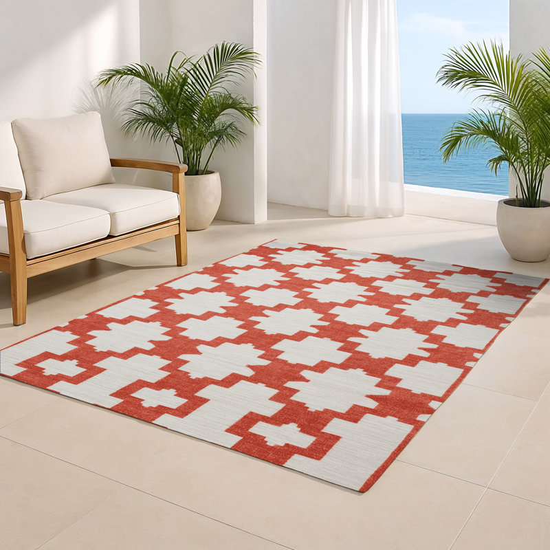 Tapis gris intérieur et extérieur Trellis, Rectangulaire 2 pi x 3 pi