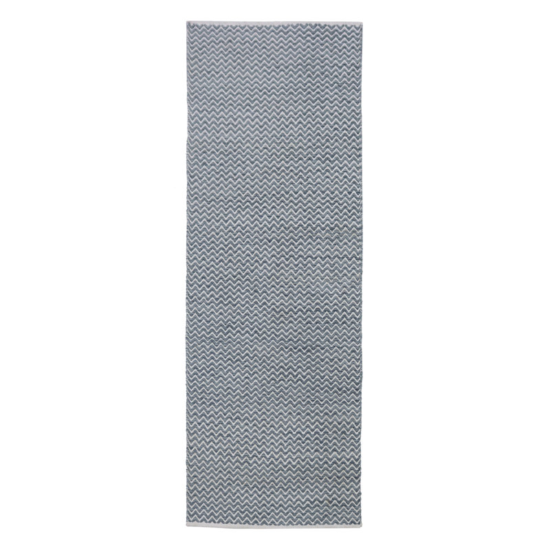 Chevron Area Rug in Deep Ocean Blue, Runner 2'6" x 12'