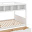 Lit superposé simple au dessus d'un lit double avec tablettes, escalier de rangement et 2 tiroirs pour enfants-95924767