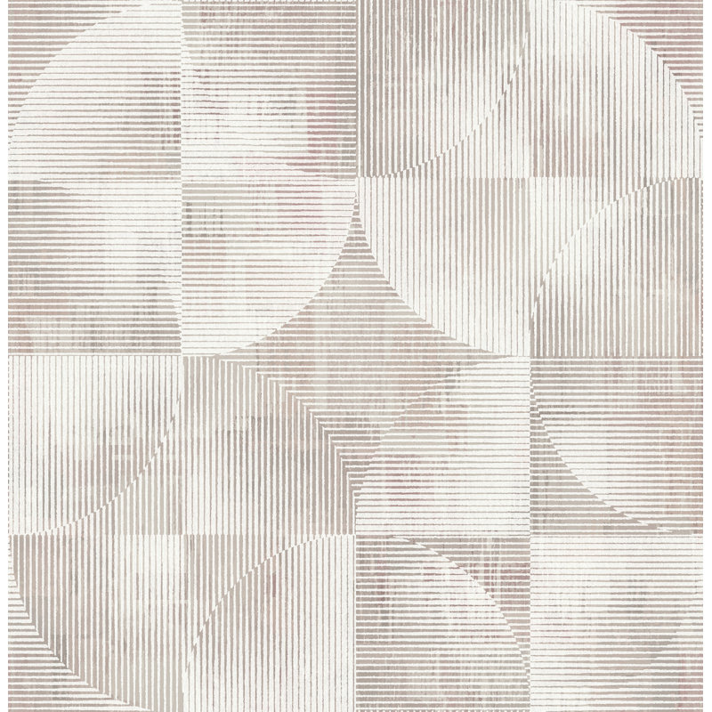 Papier peint géométrique Woodbine, Rose