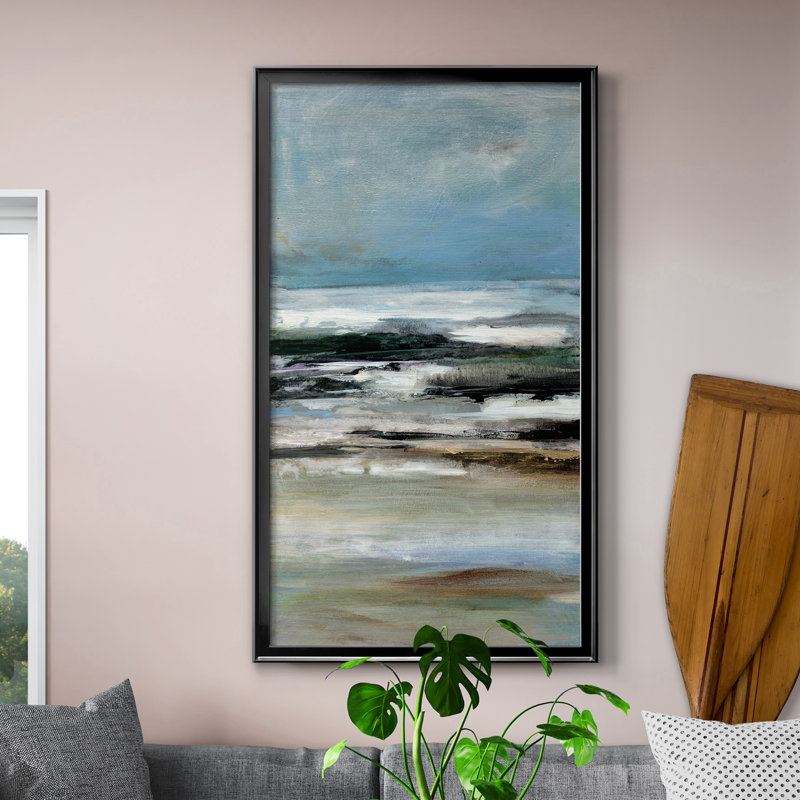 «Knowing You I», peinture sur toile encadrée, H 10,5 po x l 18,5 po x P 1,5 po, Toile avec cadre noir
