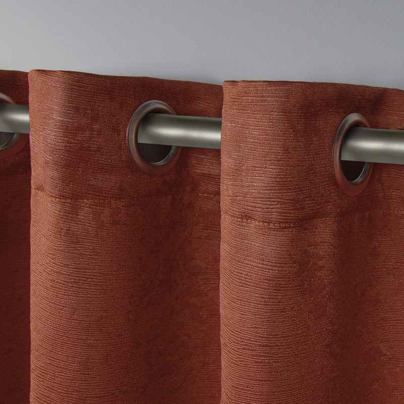 Phillipa Thermal Room Darkening Curtain, Orange, 52" W x 108" L
