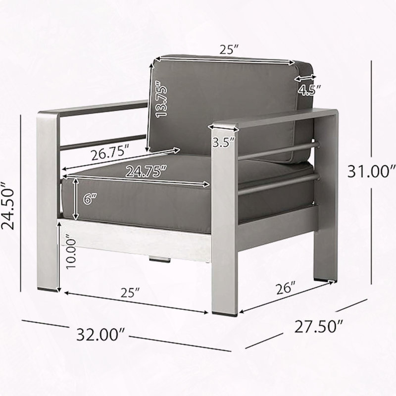 Fauteuil club compact, élégant et polyvalent pour l'extérieur