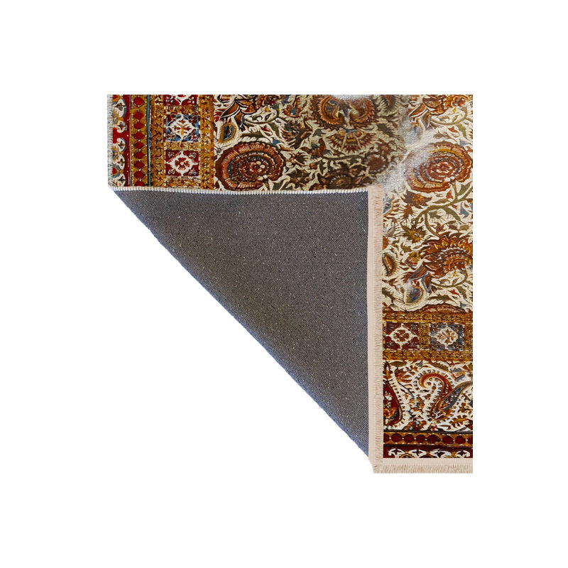 Tapis jaune lavable à motif abstrait jaune, Sous-tapis rectangulaire de 3 pi 3 po x 4 pi 11 po