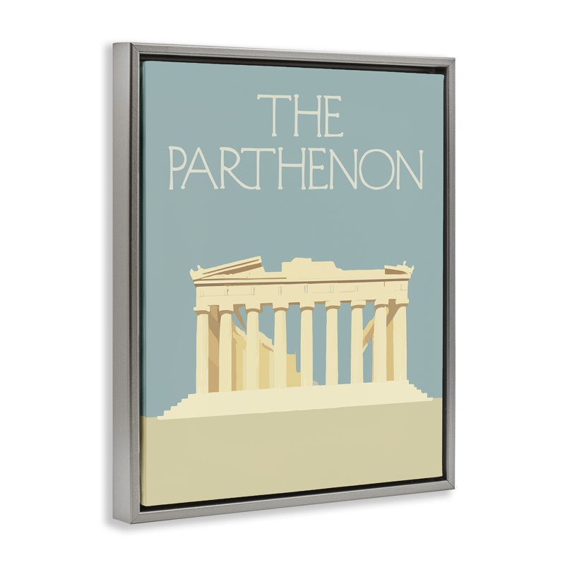 «Parthenon Landmark View», art mural encadré flottant par Daphne Polselli, Cadre flottant gris lustré, H 21 po x l 17 po
