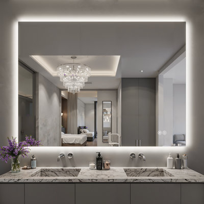 Lunara UL Certified Frameless Backlit LED Bathroom Vanity Mirror , Anti Fog Temper Glass 3 Year Warranty