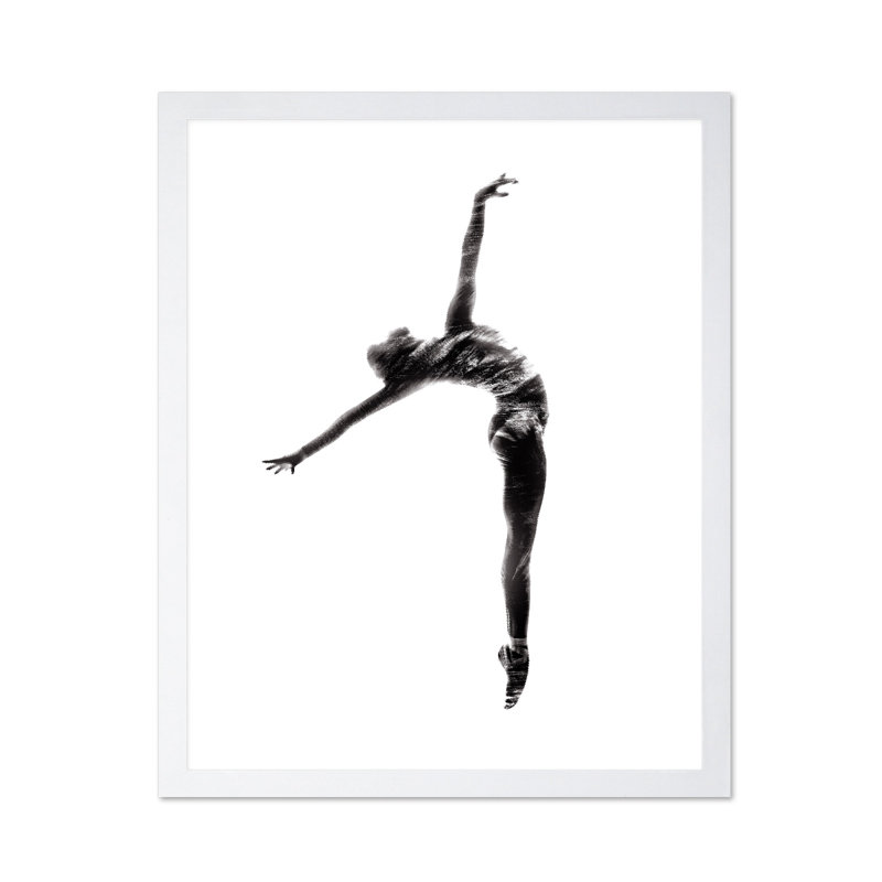 Danseur de ballet, H 18 po x l 24 po, Affiche, Encadrement blanc