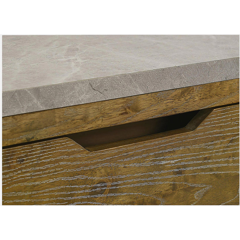 1-Drawer Nightstand with Integrated LED, Medium Oak