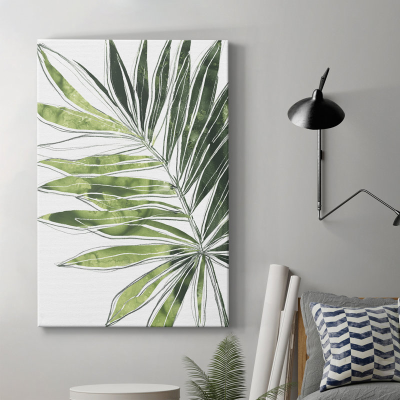 Expressive Palm IV - peinture sur toile tendue, H 48 po x l 32 po x P 1 po