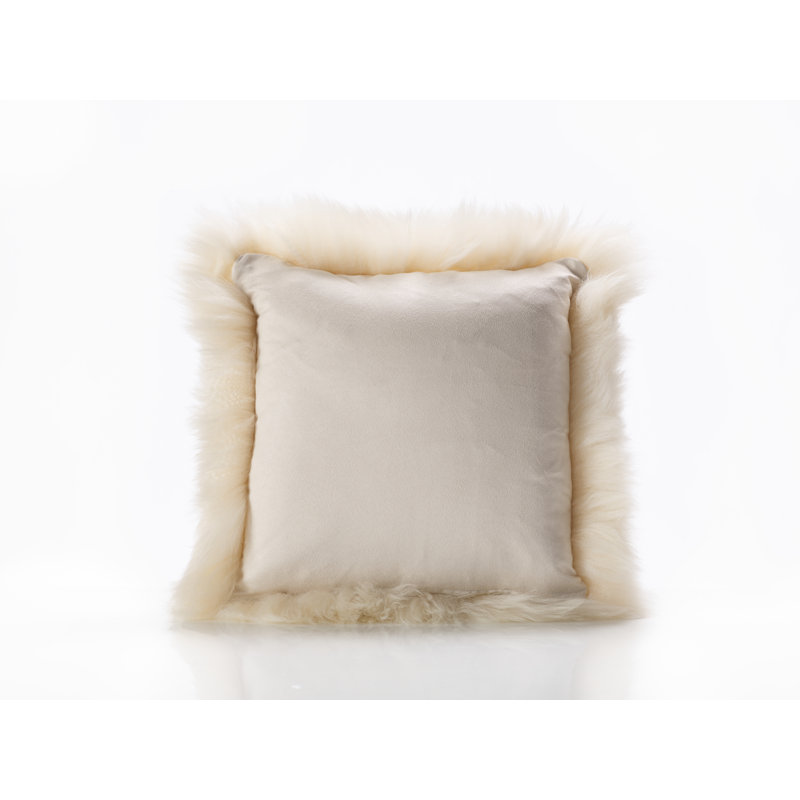 Sheepskin Cushion with Inner, Champagne