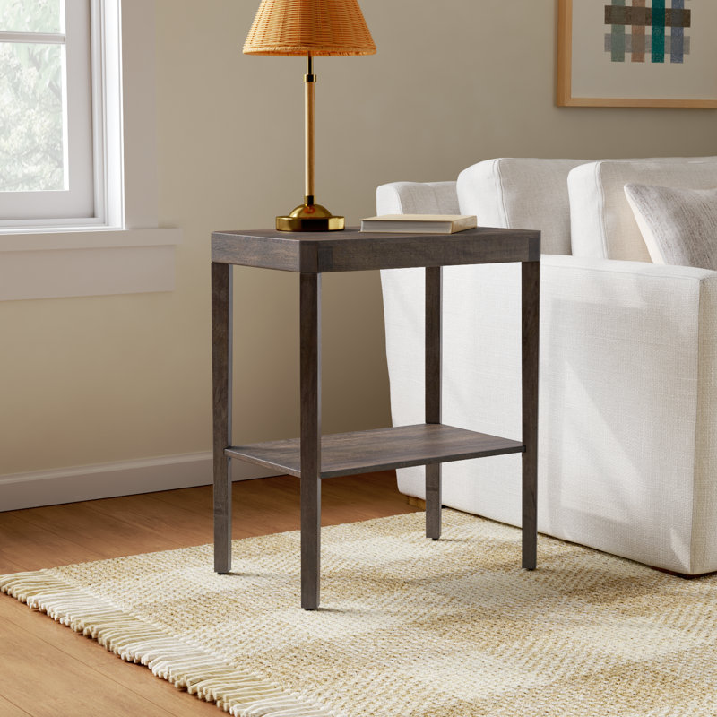 Ardentown Solid Wood End Table, Gray Wash