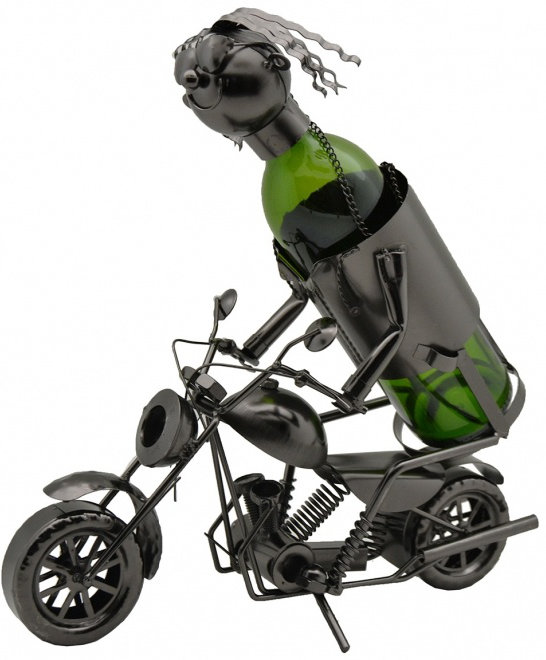 Motorcycle Tabletop Wine Bottle Rack in Silver Wine Bodies