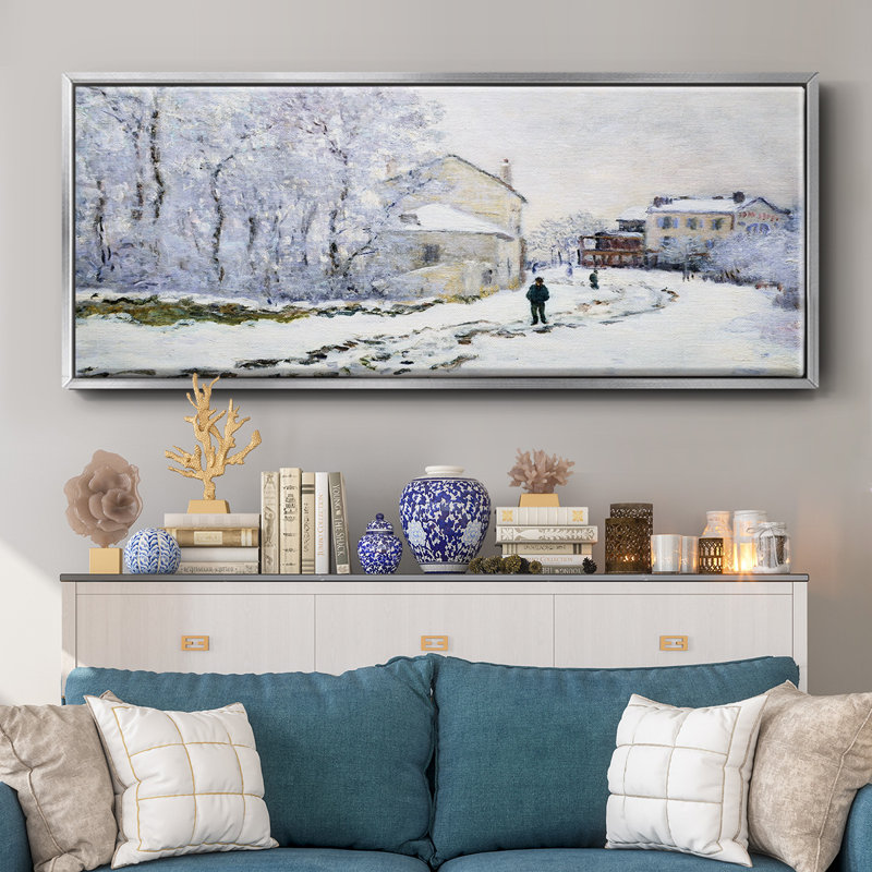 «Snow In Argenteuil», 1875, reproduction d'art sur toile, H 12 po x l 30 po x P 1,5 po, Argent