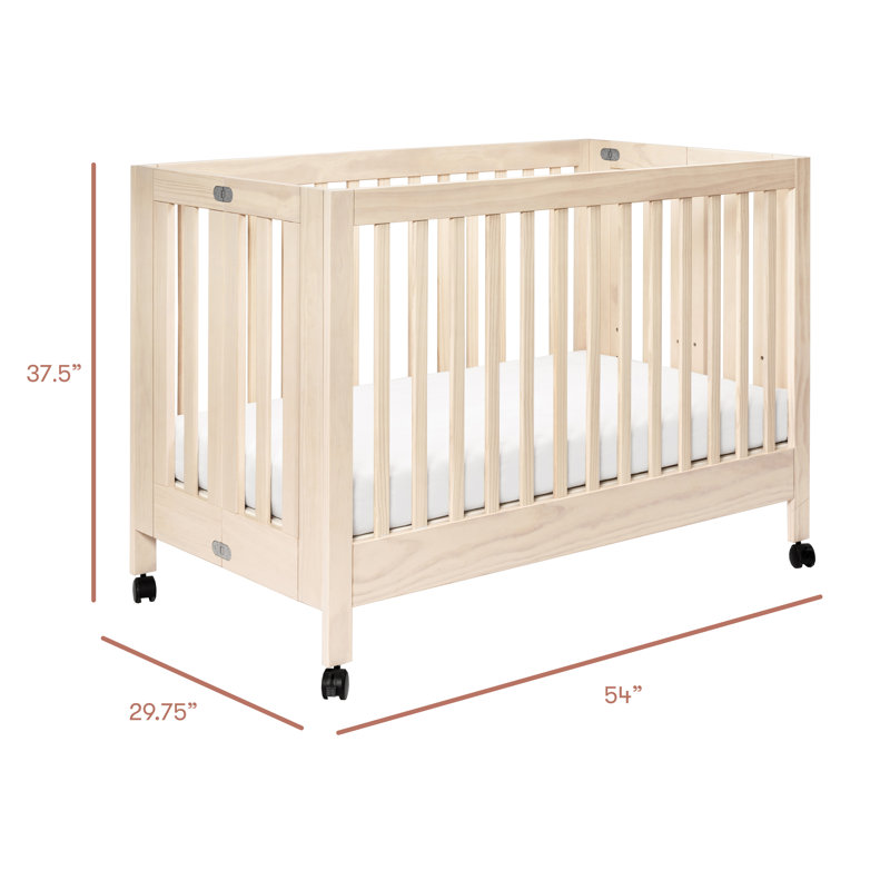 Maki 2-in-1 Convertible Portable Crib, Washed Natural