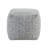 Modern Pouf Ottoman, Black White Textured Chenille, 16 Inch Square