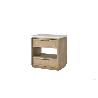 Table de chevet à deux tiroirs avec tiroirs en corde