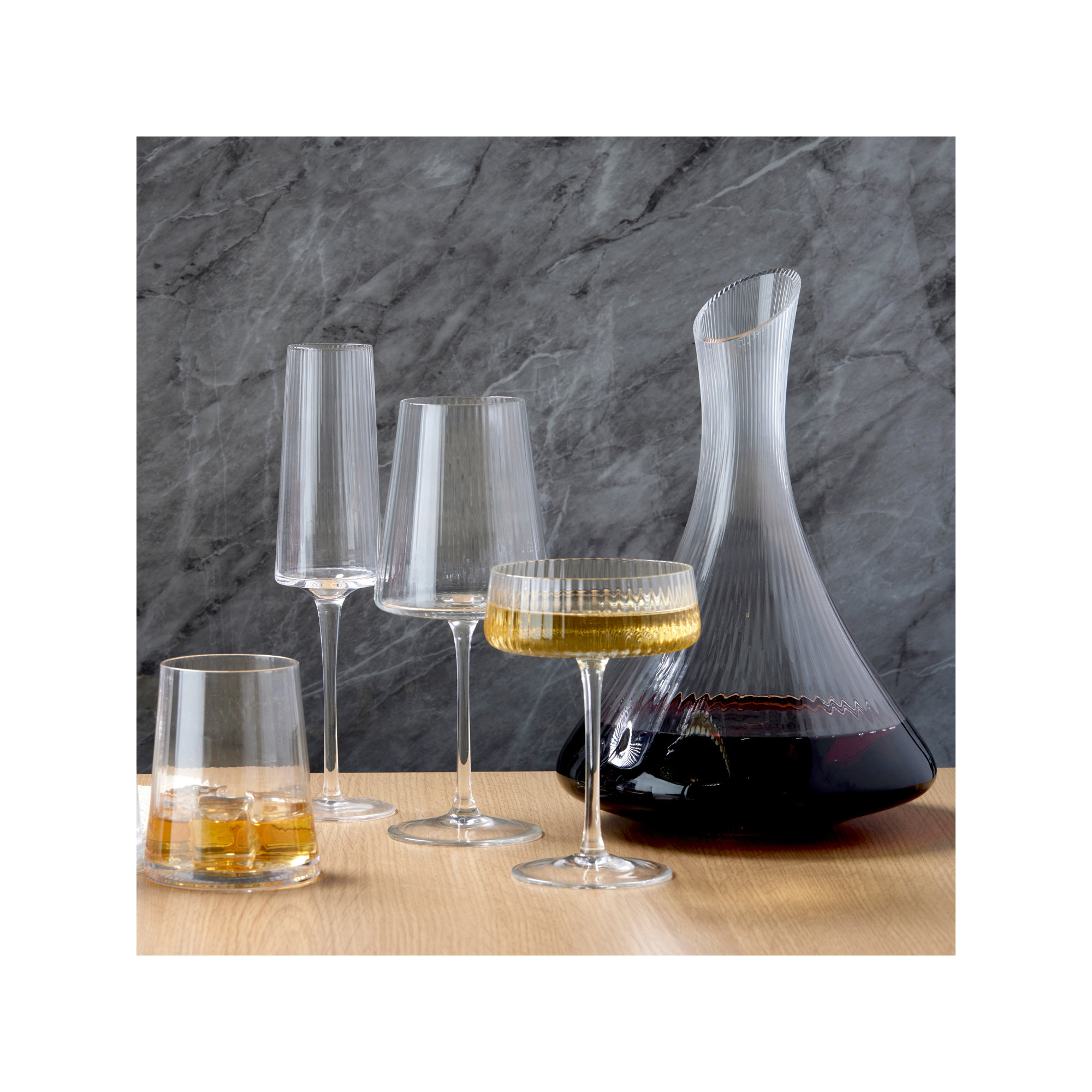 Zoya 8.5oz. Glass Coupe Stemware Set, Clear