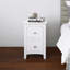 Table de chevet blanche avec 2 tiroirs