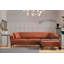 Élégant canapé-lit d'angle, rouge carrelé | Cadre en bois de hêtre et en carton gris, 106,3 x 55,1 x 30,3 pouces | Tissu 100% polyester, mécanisme de dossier pivotant | Coussins en mousse souple et silicone | Mobilier de salon moderne facile à nettoyer-1356911436-1356911427