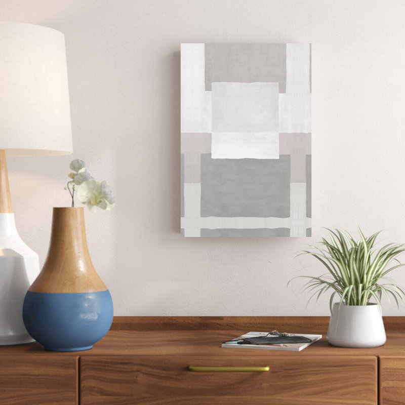 Impression de peinture sur toile tendue avec des rectangles empilés, H 18 po x l 12 po