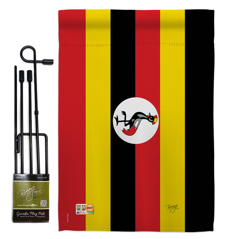 Polyester à 2 côtés 18,5 x 13 po ouganda ensemble de drapeau