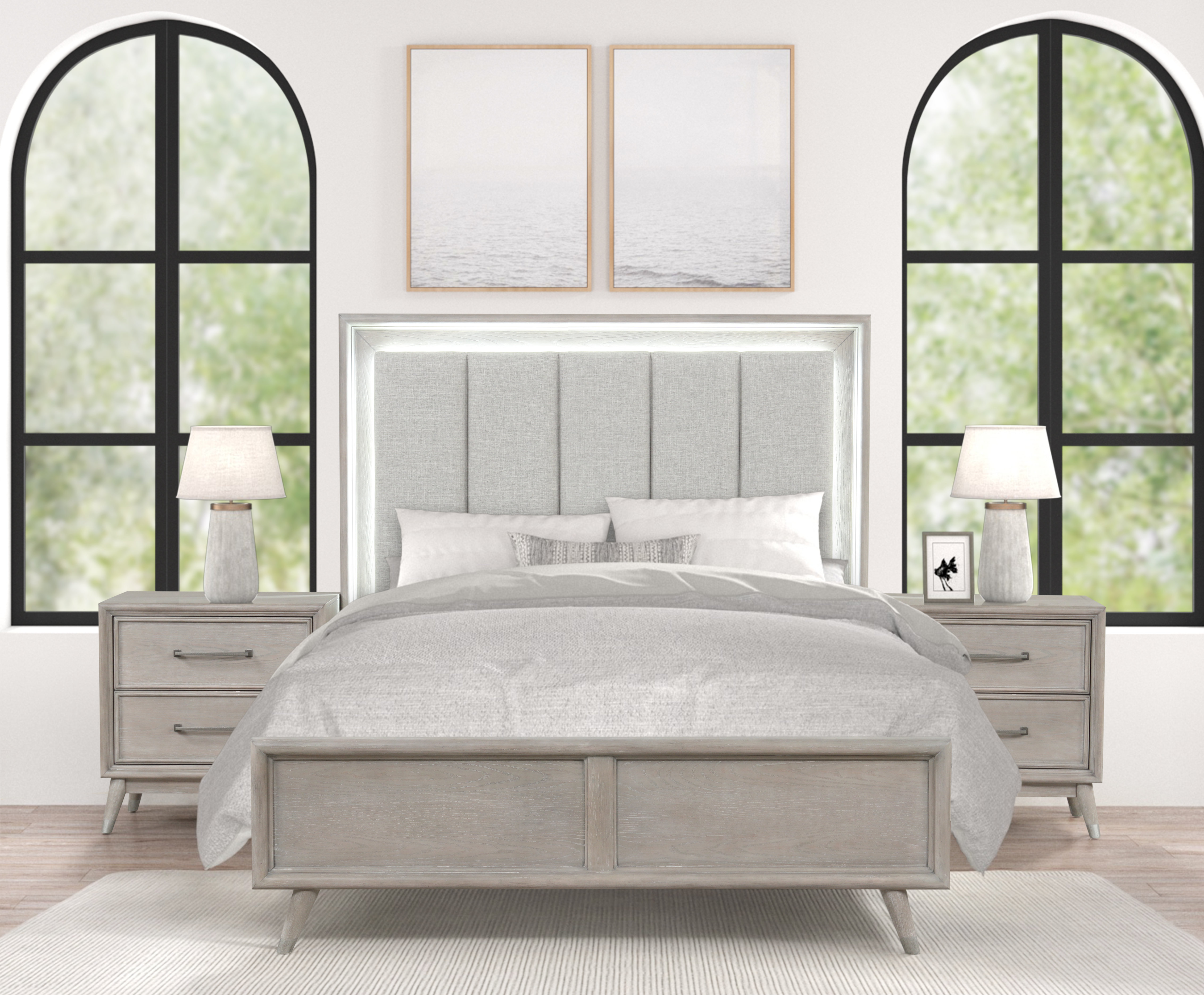 Wrought Studio™ Roundhill Haak 3-piece Bedroom Set With Touch Led ...