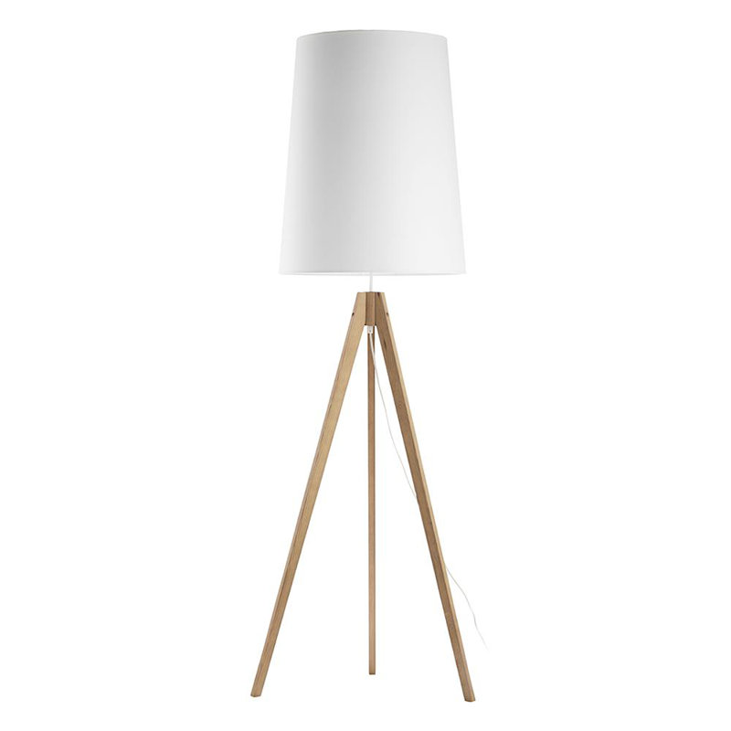 Averardo 177cm Wood Tripod Floor Lamp, White