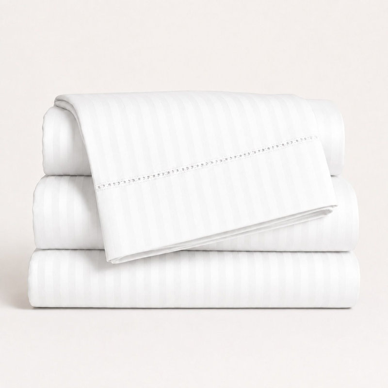 1500 Thread Count Egyptian Cotton Bed Sheet Set by Five Luxe Collection – Luxury Sateen Sheets with Elegant Hemstitch Design, Deep Pocket, Hotel Collection Bedding