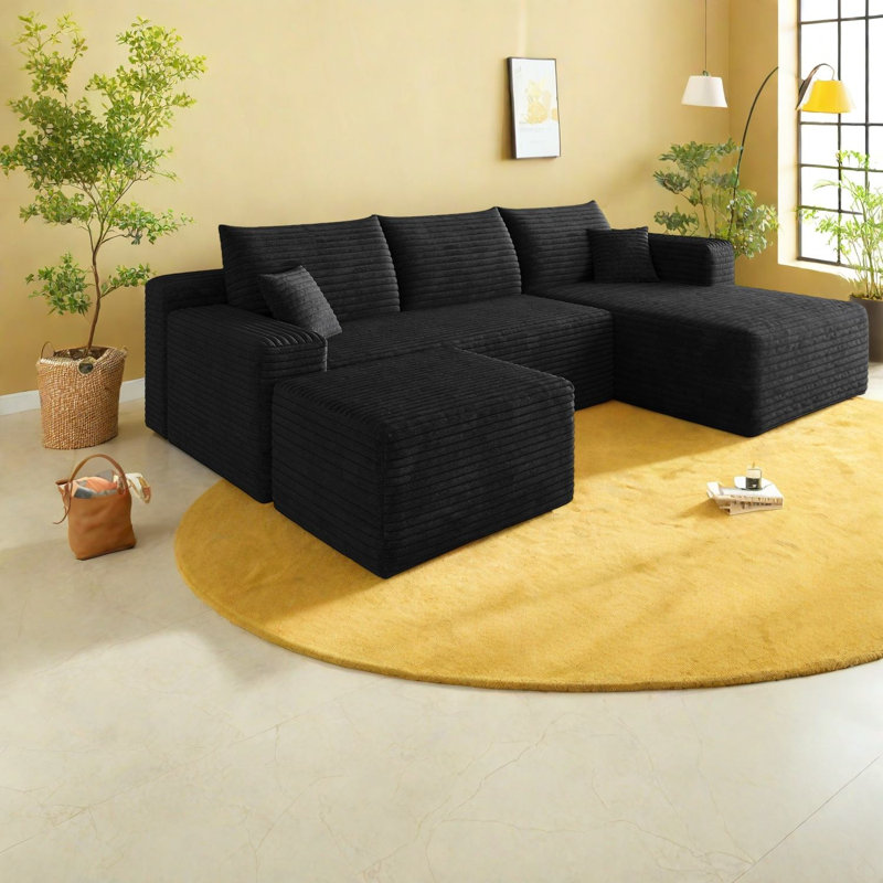 Canapé modulaire en velours côtelé 95 pouces Compression Cloud