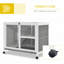 Cage à lapins d'intérieur Pawhut avec roulettes, bureau et table d'appoint, cage à lapins-25357699