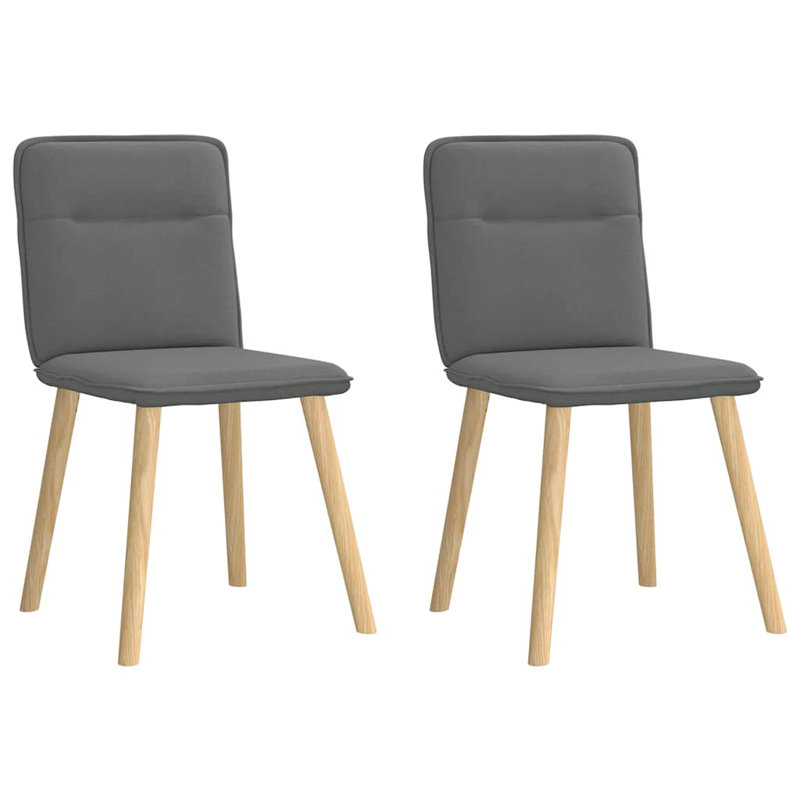  2 chaises de salle à manger en tissu gris foncé