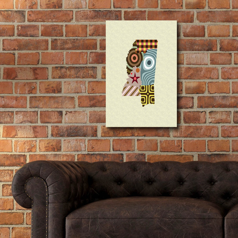 «Mississippi State Map» par Lanre Adefioyue, H 24 po x l 16 po x P 0,2 po