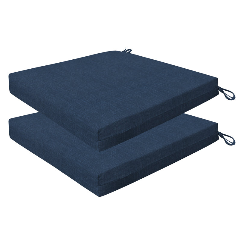Coussin de siège d'extérieur carré Meridian, H 3 po x l 19 po x P 19 po, Bleu très foncé
