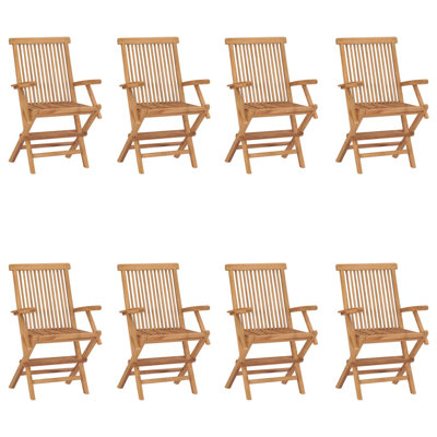 Solid Teak Wood Folding Chairs Garden Outdoor Wooden Furniture by Wildon Home